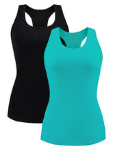 Women Tank Top with Shelf Bra Racerback Workout Yoga Tops Undershirt