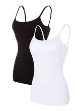 Cotton Camisole for Women Shelf Bra Adjustable Spaghetti Strap Tank Top Basic Cami Undershirt