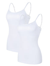 Cotton Camisole Tops for Women Shelf Bra Adjustable Spaghetti Strap Tank Top Basic Cami Undershirt