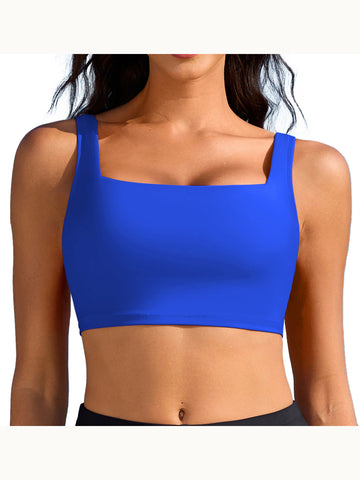 Beautyin Women's Bikini Top Square Neck Swim Top Quick Dry UPF 50+ Padded Bathing Suit