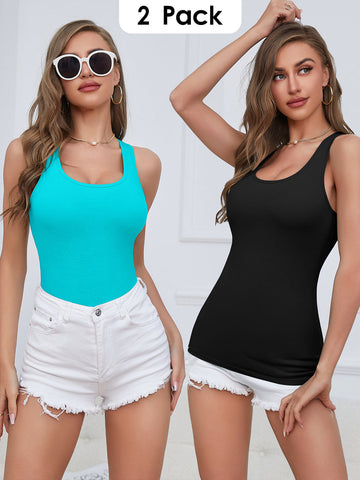 Women Tank Top with Shelf Bra Racerback Workout Yoga Tops Undershirt