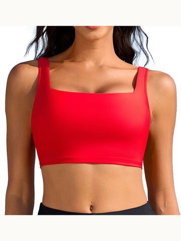 Beautyin Women's Bikini Top Square Neck Swim Top Quick Dry UPF 50+ Padded Bathing Suit
