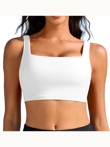 Beautyin Women's Bikini Top Square Neck Swim Top Quick Dry UPF 50+ Padded Bathing Suit