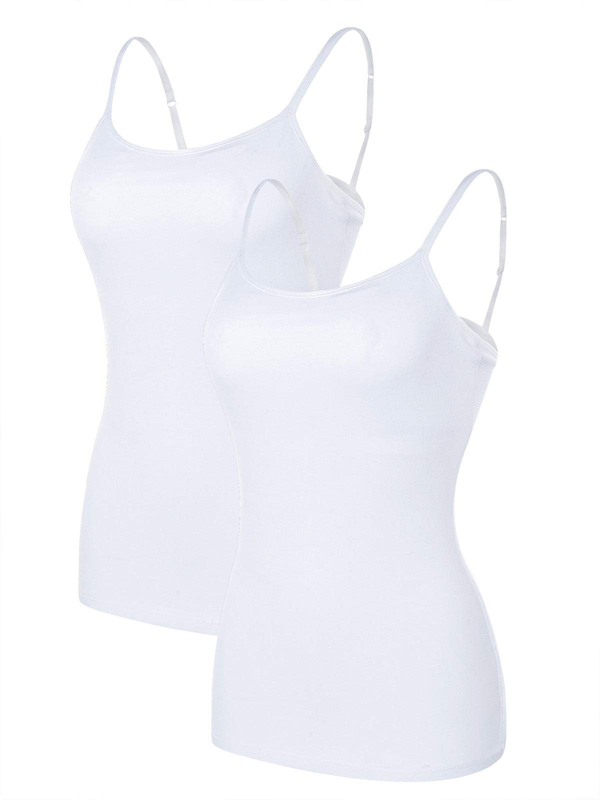 Cotton Camisole Tops for Women Shelf Bra Adjustable Spaghetti Strap Tank Top Basic Cami Undershirt