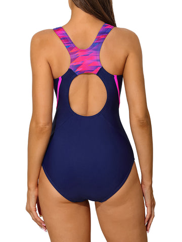 Beautyin Women One Piece Athletic Lap Swimming Competition Racing Swimsuit