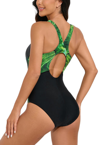 Women One Piece Athletic Lap Swimming Competitive Swimsuit