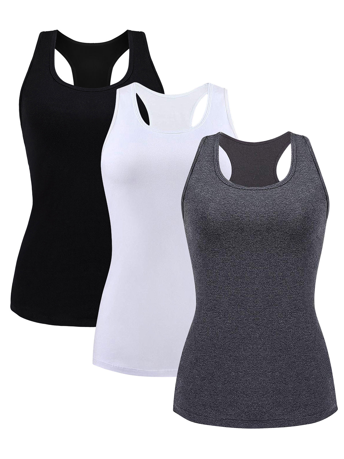 Beautyin Women Tank Top with Shelf Bra Racerback Workout Yoga Tops Undershirt