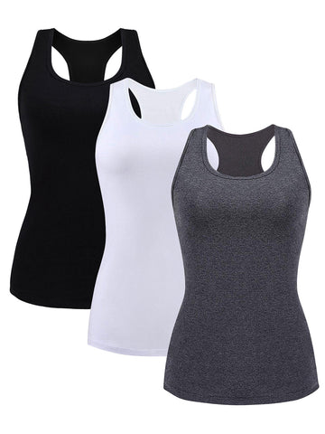 Beautyin Women Tank Top with Shelf Bra Racerback Workout Yoga Tops Undershirt
