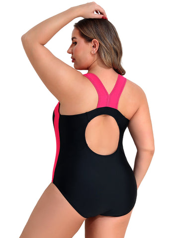 Beautyin Plus Size Womens Swimsuit One Piece Athletic Racerback Bathing Suits