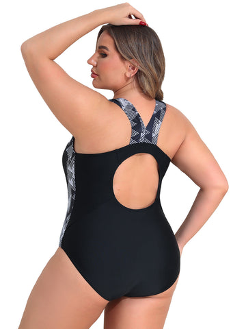 Beautyin Plus Size Womens Swimsuit One Piece Athletic Racerback Bathing Suits